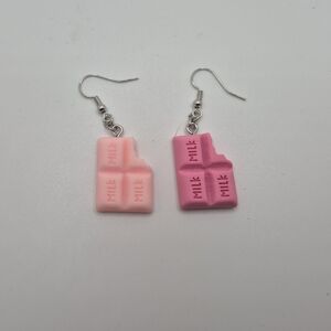 Dark & Light Pink Chocolate Bar Earrings